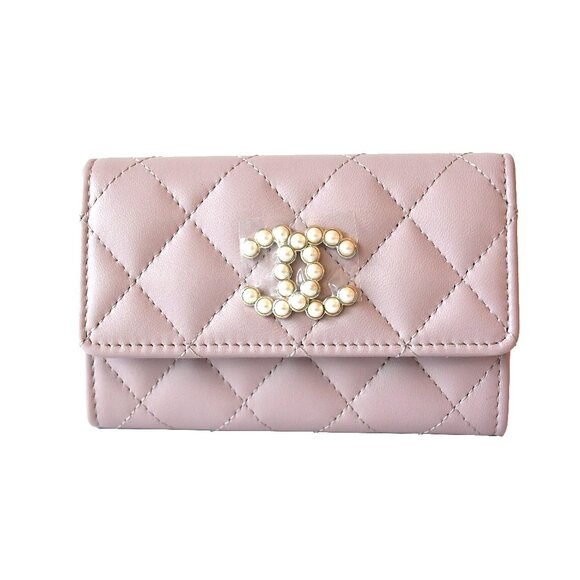 Chanel Pearl CC Logo Flap Wallet Pink - Picture 1 of 2
